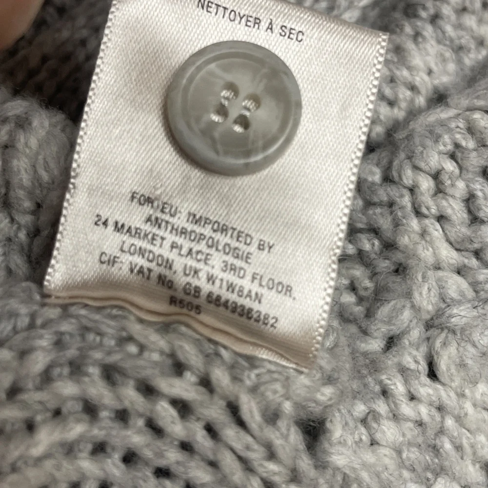 Sparrow By Anrhropology Gray Cowl Neck 40% Merino Buttoned Cardigan Sz L $158